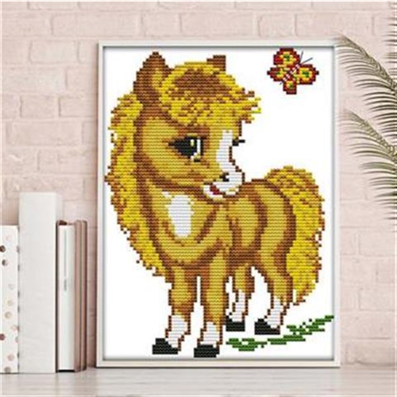 学生手工课十字绣马新款小件线绣卧室手工初学新手简单卡通属相马