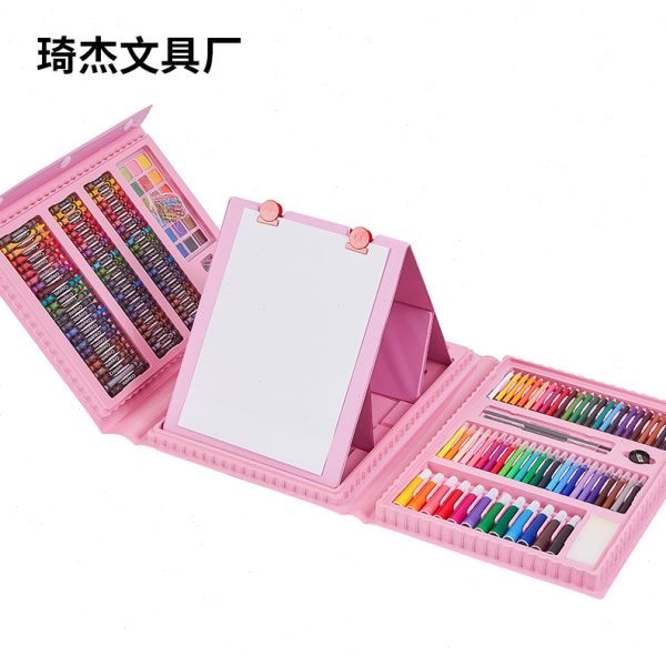 甄选儿童开学文具用品208件绘画套装水彩笔蜡笔组合画画工具