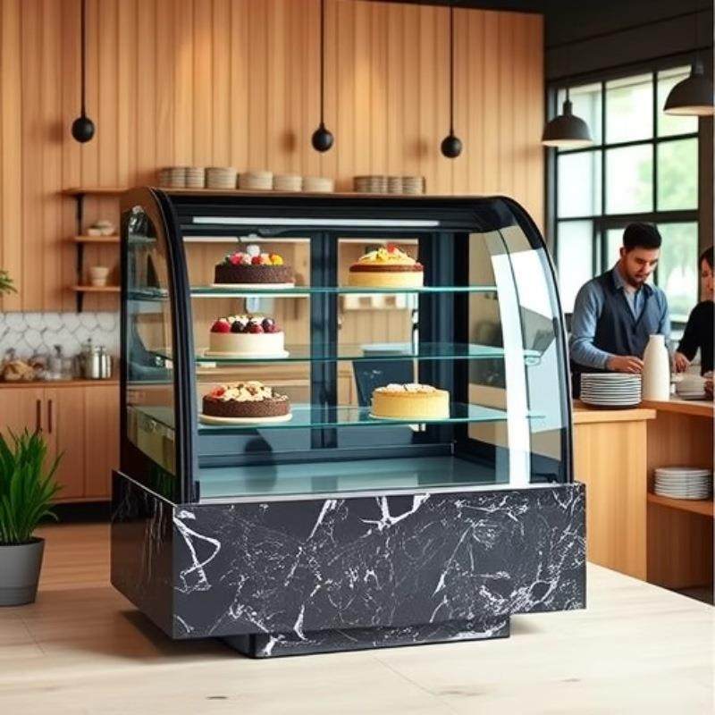四层后开门外贸出口蛋糕商用展示柜冷藏玻璃弧形台式风冷水果保鲜