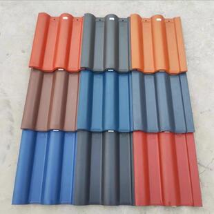 屋顶水泥瓦片420*330通体彩瓦别墅屋面瓦波形家用脊瓦水沟檐口90