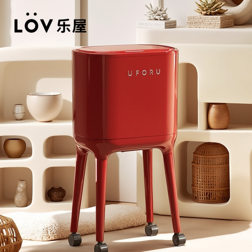 LOV乐屋厨房垃圾桶带轮高款