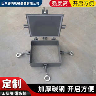 碳钢常压矩形人孔紧急泄压人孔常压快开水平吊盖Q235方形检查门