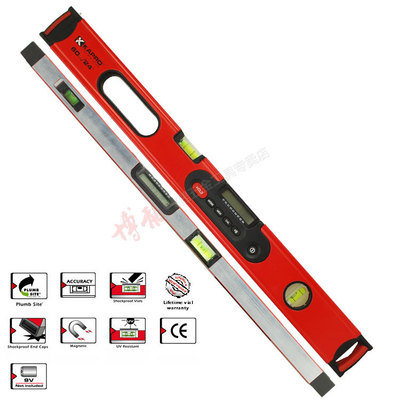 KAPRO数显水平尺985D【25cm带磁】专业水平尺带磁性垂直双视窗