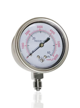 供应不锈钢微压膜盒压力表径向立装低压千帕表YEB-60 60kPa G1/4