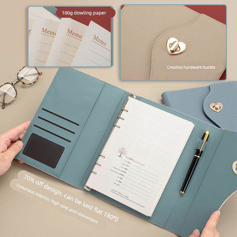 企业商务高端定制活页笔记本子新款可拆卸礼盒装办公工作活页夹环