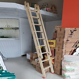精选家用室内阁楼楼梯扶梯简易实木爬梯踏步梯登高直梯上下铺木梯