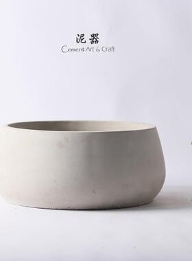 泥器矮圆素盆极水NUG简现代北欧冷淡风植泥盆绿铜钱草透气桌面花