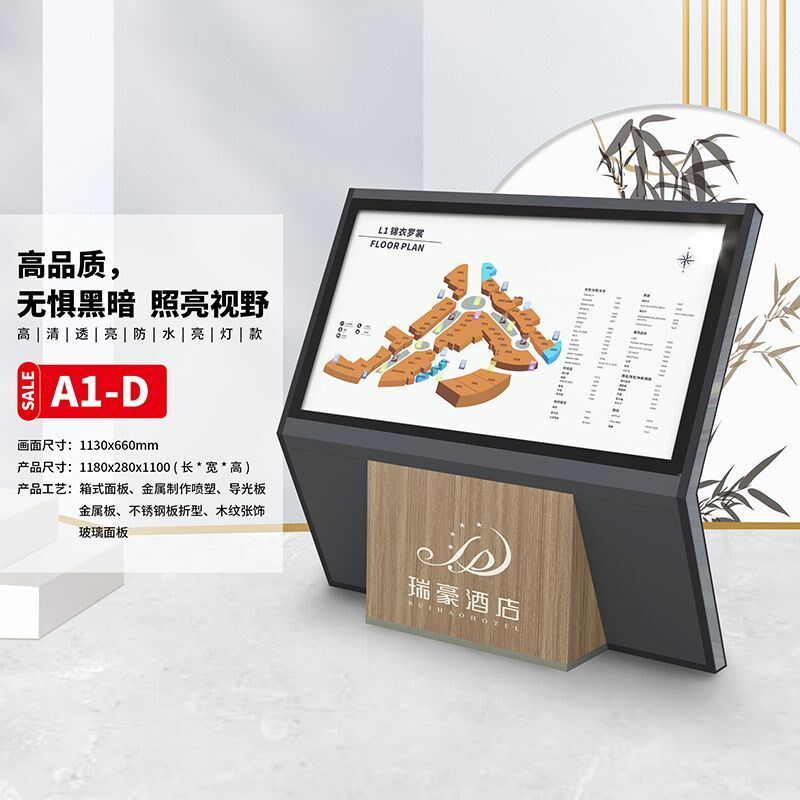 商场立式导览指示牌户外导视台斜面导视牌落地楼层导向医院索引