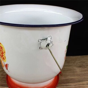 精选包邮大号搪瓷痰盂 提手痰盂 加厚搪瓷痰桶带盖痰盂坐便器尿桶