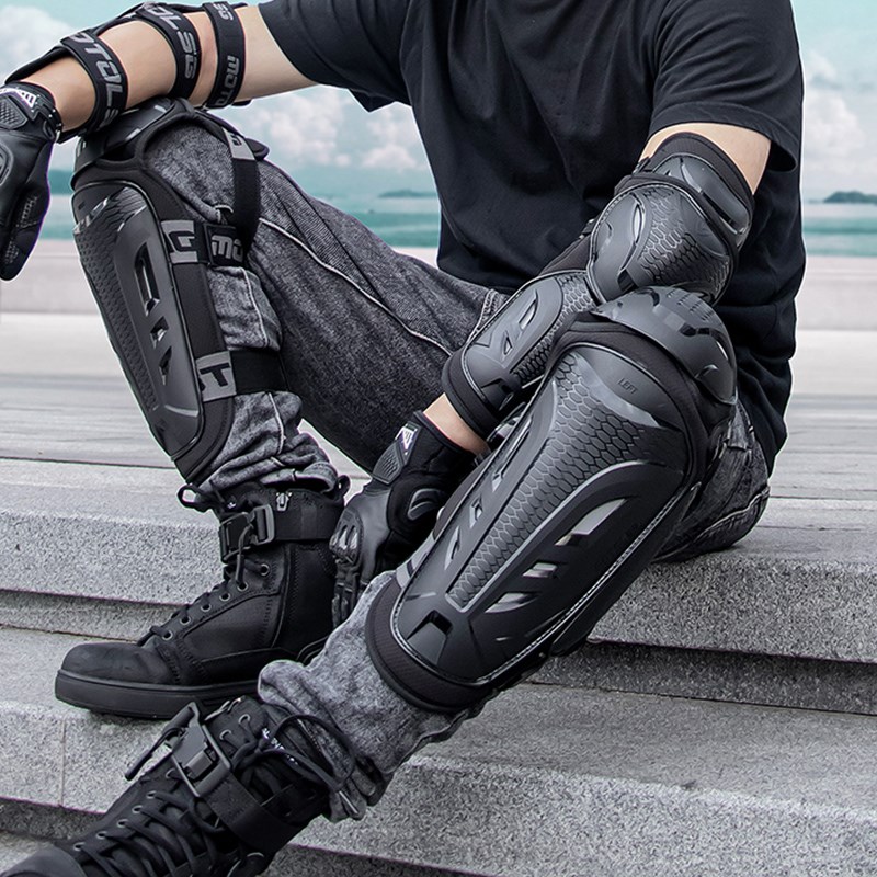 摩托车护膝男骑行护具全套装备护肘四件套ce2级夏季透气机车防摔