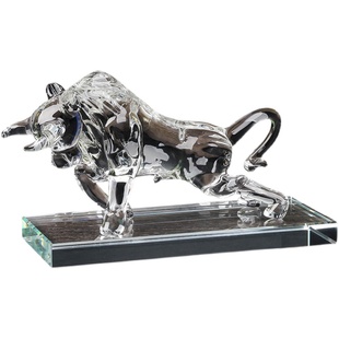 水晶生肖牛摆件牛转乾坤客厅办公桌汽车家居装饰属相招财旺牛礼品