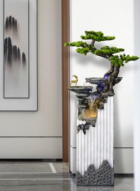 新中式假山流水器喷泉玄关大型落地摆件现代客厅家居装饰品风水轮