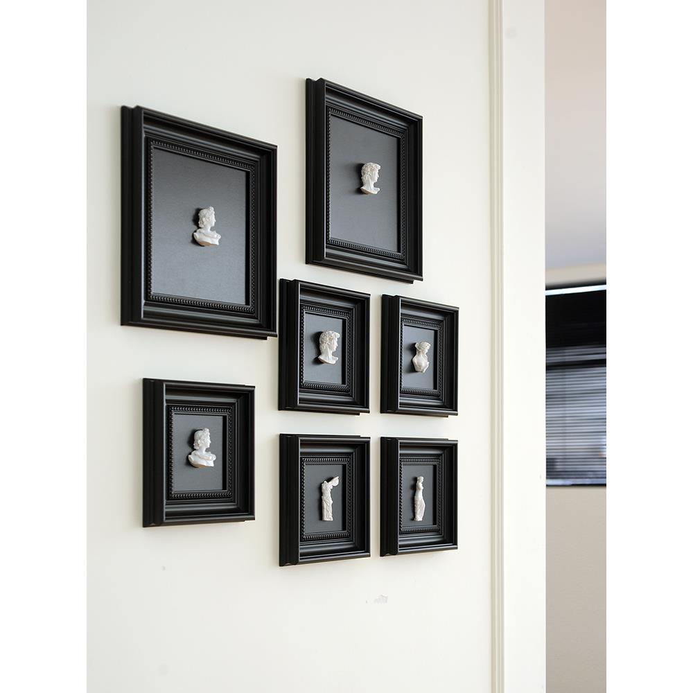 中古风立体浮雕装饰画法式石膏高级感客厅壁画墙面复古相框挂画