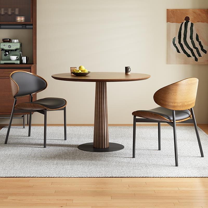 咖啡厅实木洽谈桌椅酒店客房小茶几民宿休闲售楼部接待会客小圆桌