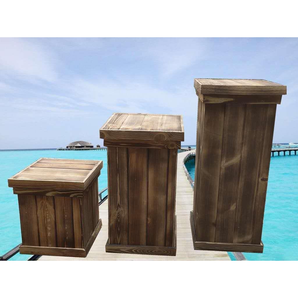 森系婚礼木桩路引摆件签到区木制方柱装饰婚庆木质罗马柱道具用品