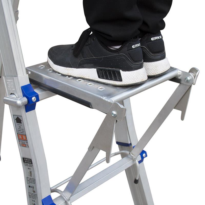 瑞聚多功能伸缩梯工作平台宽版站立台铝合金脚踏脚手架配件攀爬