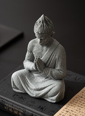 青砂石斗战胜佛桌面装q饰摆件齐天大圣孙悟空茶几桌面鱼缸造景摆