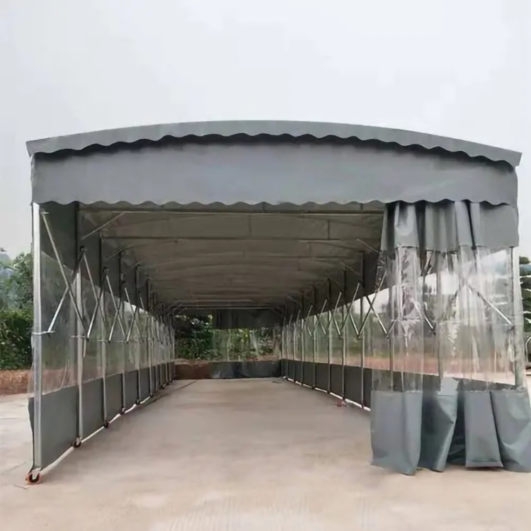 户外防雨仓库推拉棚 厂房电动轨道移动雨棚 预制桥梁养护篷