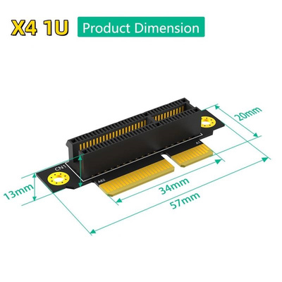 PCI-E 1X 4X 8X 16X 3.0显卡测试转接板转向卡 1U 2U服务器机箱