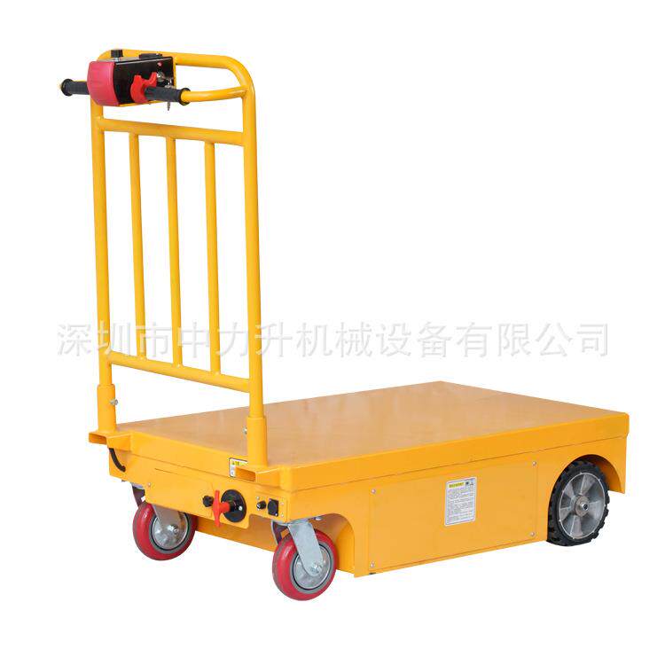 电动手推平板拖车电动升降平台车拉货运输小拖车电动搬运平板车