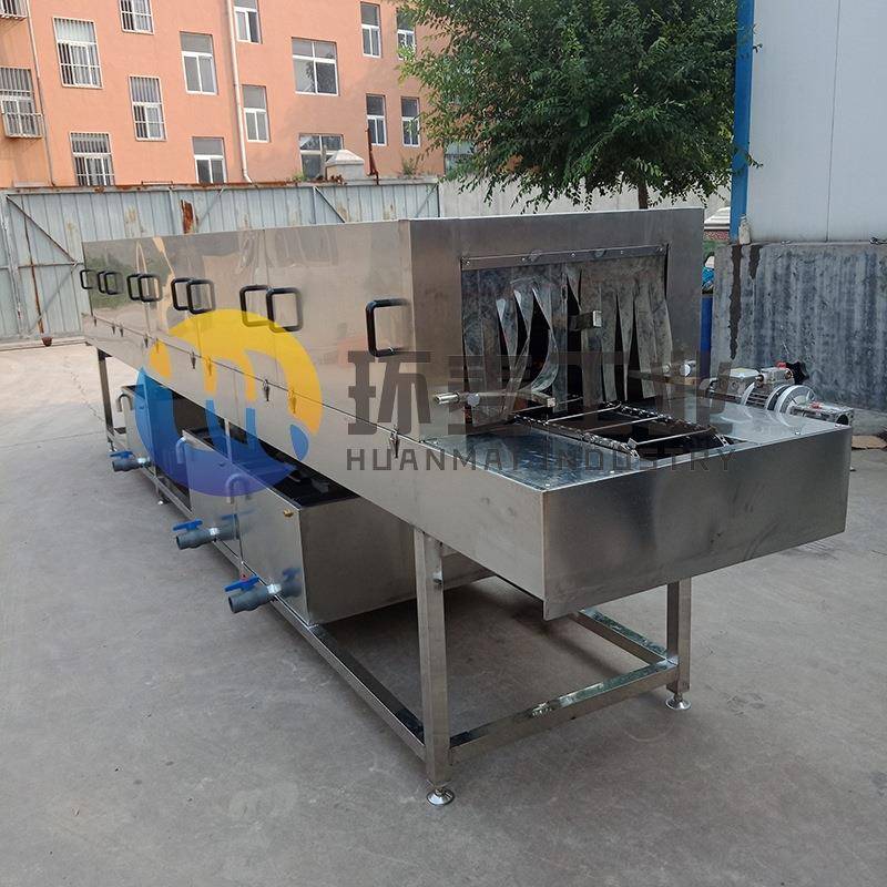 食品高压喷淋洗筐机海鲜塑料周转筐清洗机去油污自动清洗设备