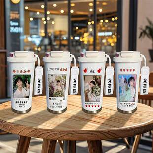 周深周边保温杯应援同款学生上学专用大容量女生不锈钢吸管水杯子