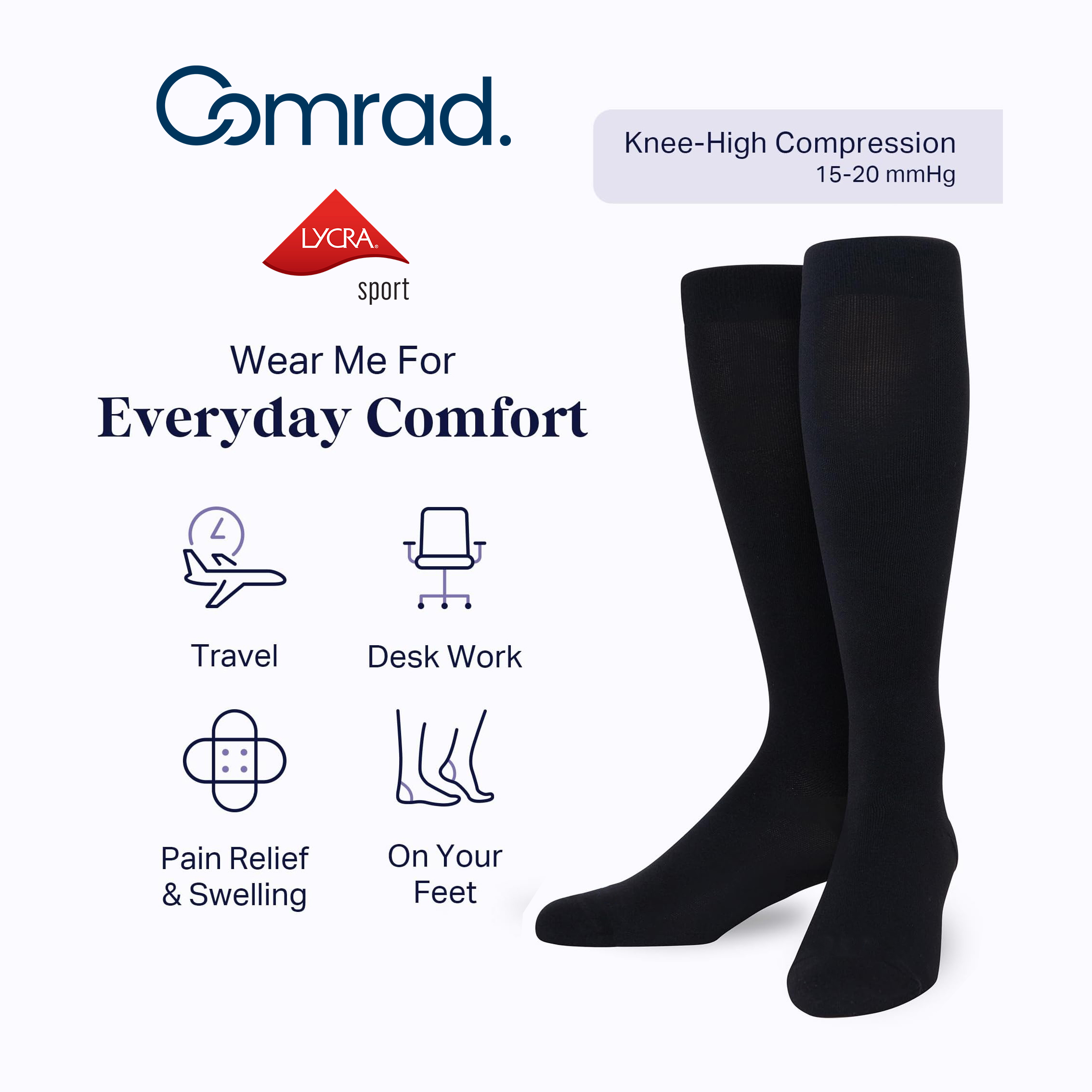 Comrad压力袜飞机长途飞机经济舱