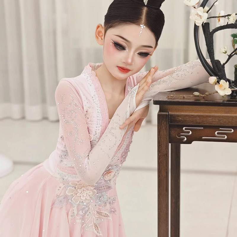 儿童古典舞蹈演出服心意欢少儿表演中国舞女童独R舞艺考剧目大摆