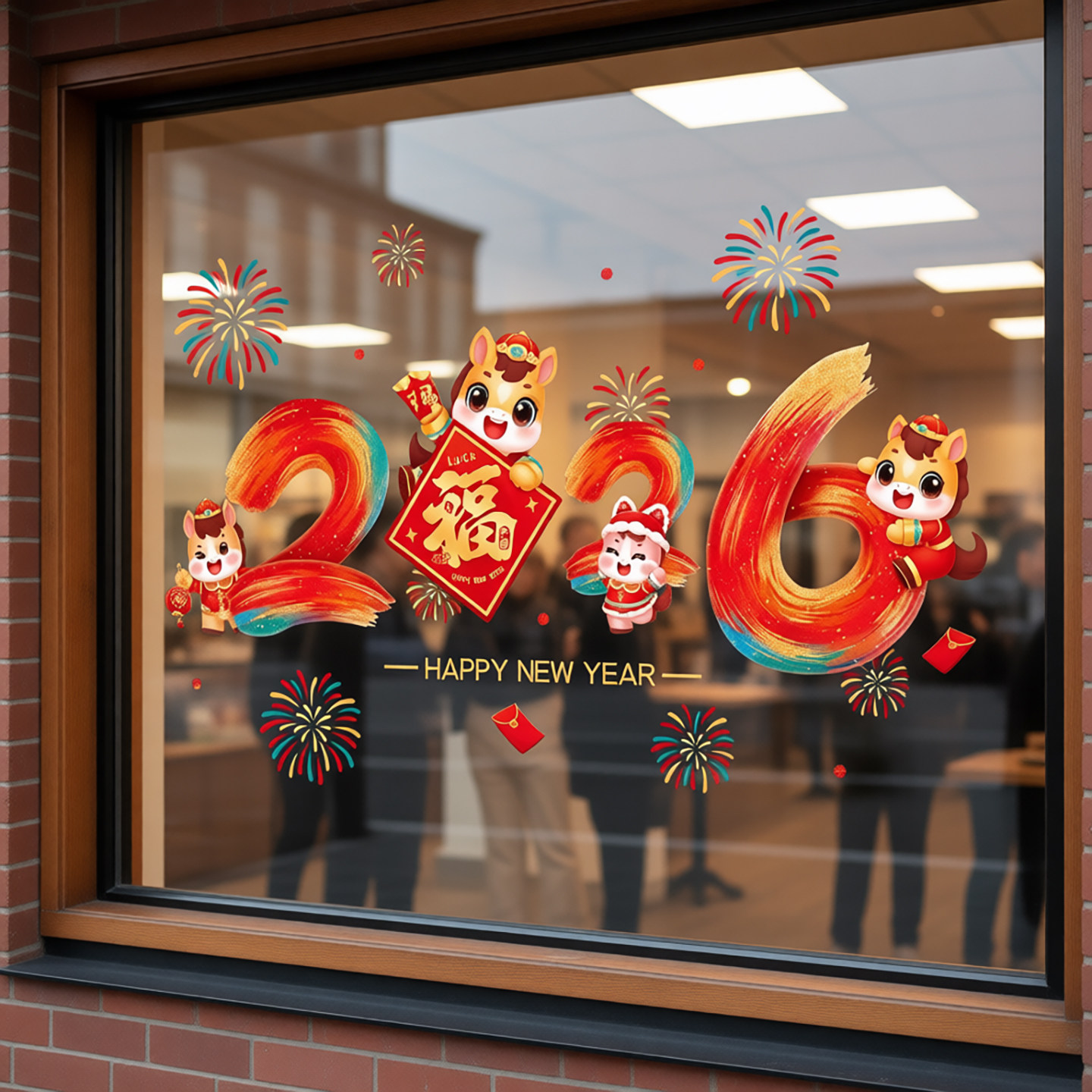 2026春节家用布置窗花静电