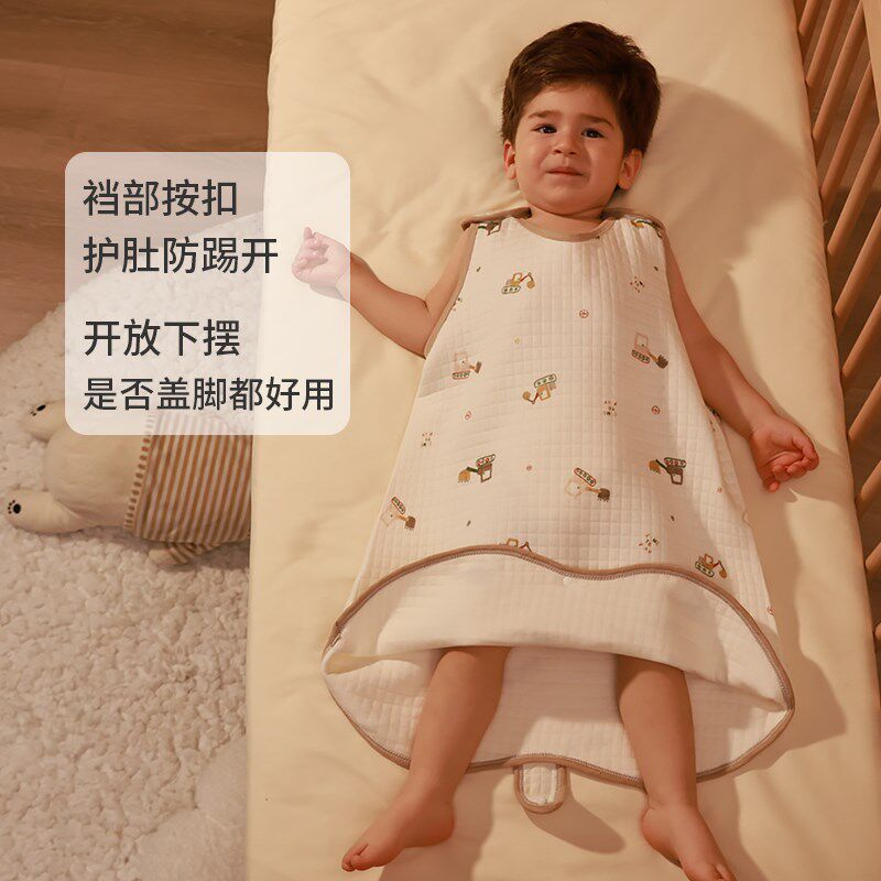 中大通背b心款儿童四季通用婴儿睡袋春秋宝宝无袖睡衣裙防踢被神