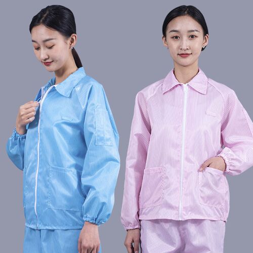 防静电服无d尘服工作服分体服男女短款翻领上衣富士康蓝白色食品