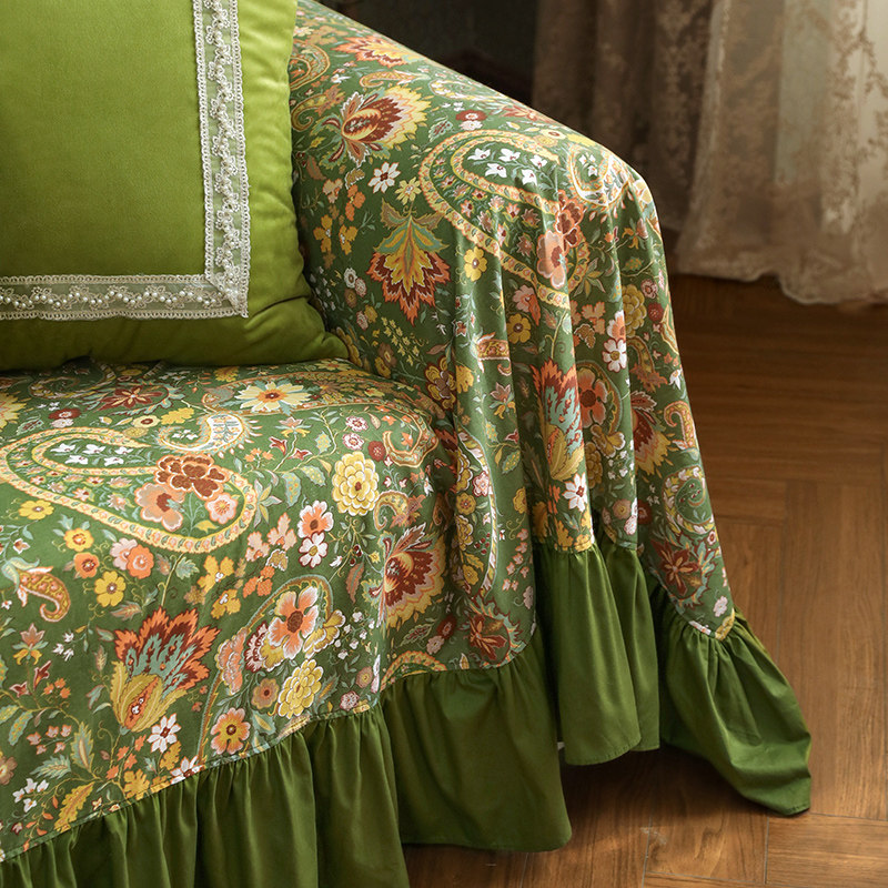 全棉沙发巾网红款薄款o全盖布纯棉沙发垫套美式中式四季通用可定
