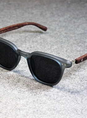 新款日潮vintage文艺复w古偏光太阳眼镜街拍男女木纹腿遮阳墨镜