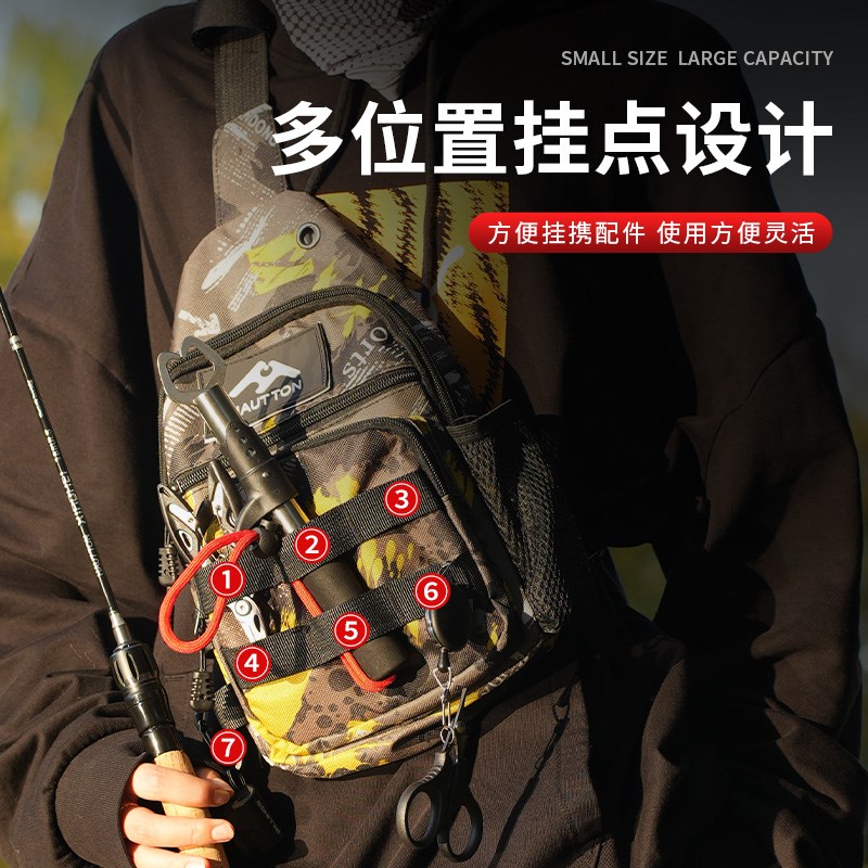 路亚包多功能腰包新款单肩斜跨背包路亚I竿包钓鱼渔具杆包户外装