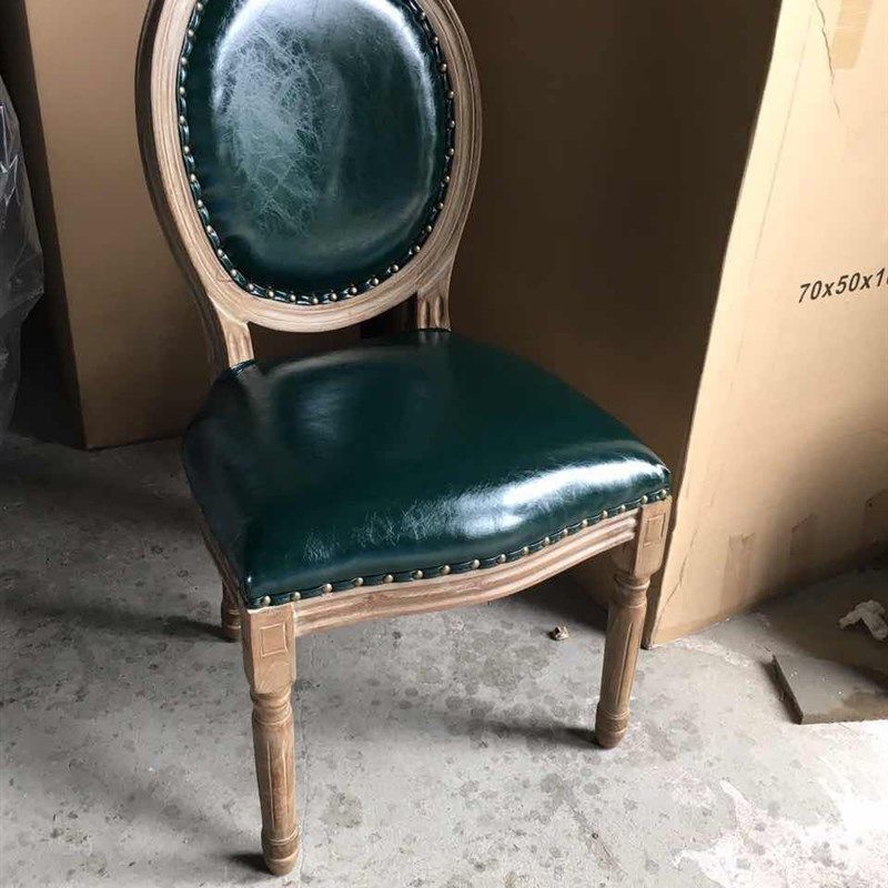 欧式实木餐椅 复古美式休闲椅 新古典酒J店咖啡厅餐椅家用靠背椅