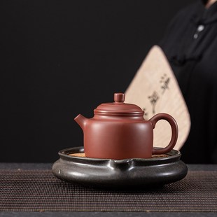 泡茶器家用纯色单壶朱 宜兴紫砂壶d手工作大红袍德钟壶大容量中式