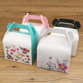 4寸小西点打包盒长方形手提三角形慕斯蛋糕一次性牛轧糖包装 盒子