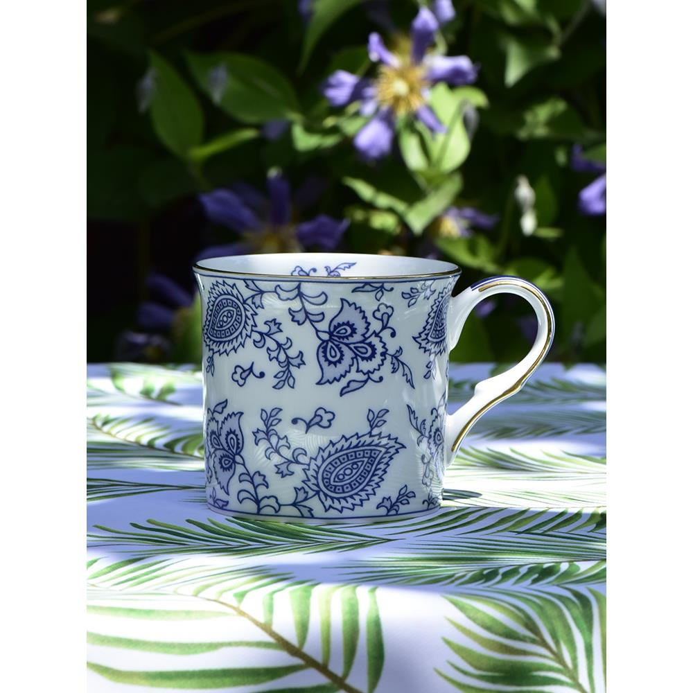 妙HOME欧式骨瓷马克杯英式金边红茶杯高档复古咖啡杯青花古典描金