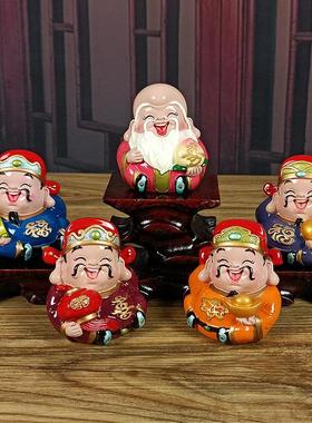 福禄寿喜财五福临门小财神摆件店铺开 业家居电视柜酒柜汽车装饰