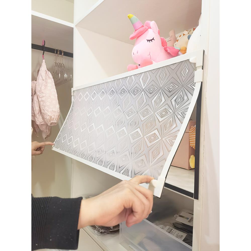 欧式花纹定制隔断衣帽间卧室防尘帘衣柜免打孔挡灰帘磁吸自粘式