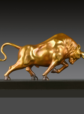 精选纯铜牛摆件招财客厅办公室玄关装饰品开业礼品铜旺市牛桌面工