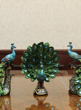 创意小礼物家居饰品泰国工艺礼品摆饰小孔雀开屏摆件客厅酒柜装饰