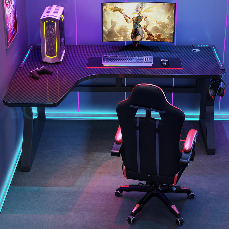 转角电脑桌家用卧室台式书桌写字台办公桌游戏桌双人电竞桌椅套装