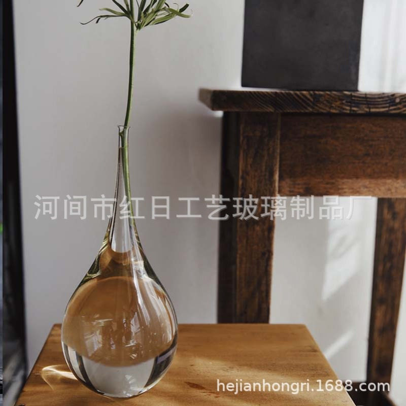 日式 玻璃哨子作家 小澄正雄 鹤首德久利 花瓶 花插 花器图片