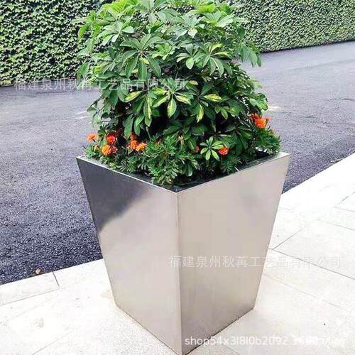 不锈钢户外花箱园艺售楼部商业街广场景观咖啡厅铁艺花坛金属