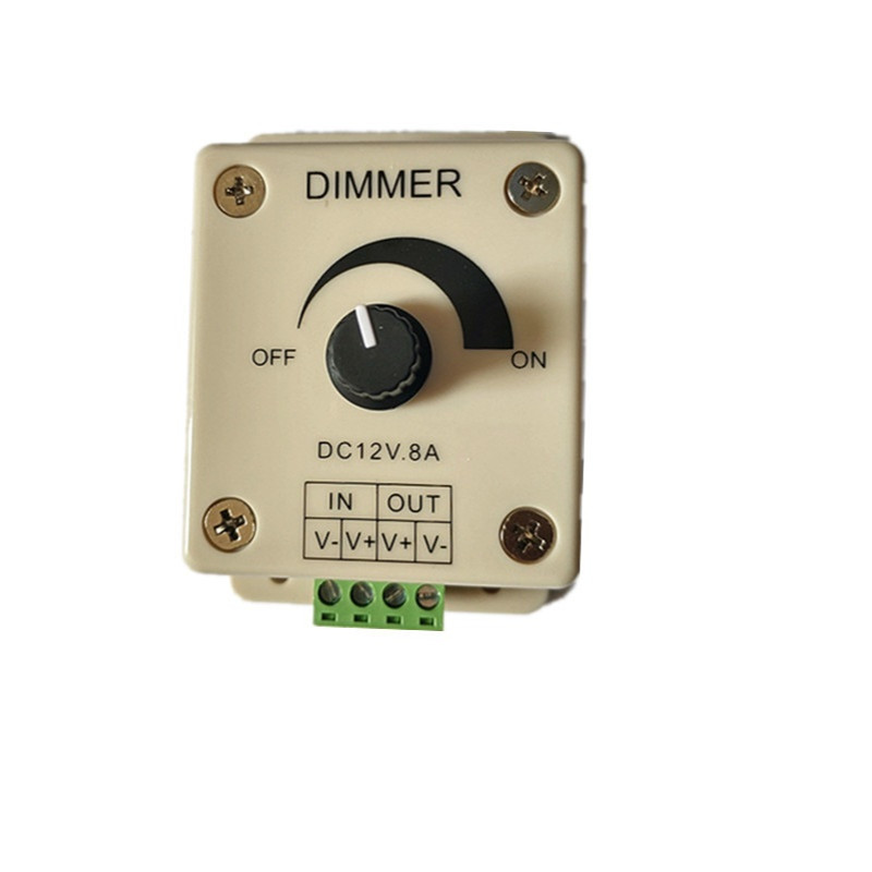 LED灯条调光开关12V24V灯箱亮度调光器旋钮式调节亮度无级开关