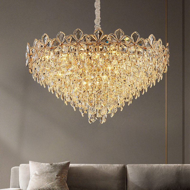 铧锒法式客厅水晶吊灯高级感大师设计餐厅吊灯轻奢大厅中山吊灯