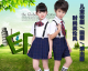 幼儿园班服园服儿童团购演出服 背带套装 小学生夏季 校服男女童衬衫