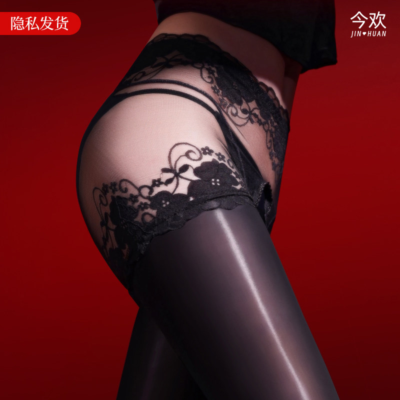 今欢性感透明网纱内裤一体式丝袜油亮丝滑连袜912开裆高腰提臀