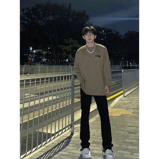 cleanfit牛仔裤男款直筒秋冬款弹力vibe美式街头裤子加绒微喇长裤